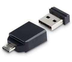 VERBATIM Flash disk Store 'n' Stay NANO / 16GB / USB 2.0 + OTG adaptér / čierna