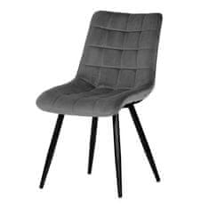 Autronic Moderní jídelní židle Židle jídelní, šedý samet, nohy černá kov (CT-384 GREY4)