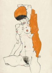 Pelcasa Standing Nude With Orange Drapery 1914 - 70x100 cm 