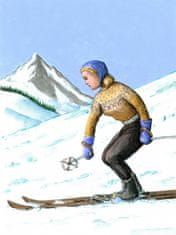 Pelcasa Girl Skiing Downhill - 21x30 cm 