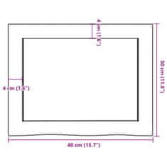 Vidaxl Kúpeľňová doska 40x30x(2-6) cm neošetrený masív