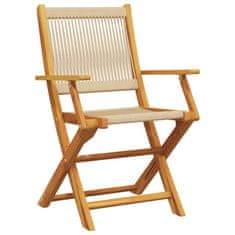 Petromila vidaXL Skladacie záhradné stoličky 4 ks béžové masívne akáciové drevo