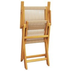 Petromila vidaXL Skladacie záhradné stoličky 8 ks béžové masívne akáciové drevo