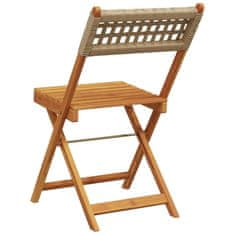 Petromila vidaXL Bistro stoličky 2 ks béžové masívne akáciové drevo a polyratan