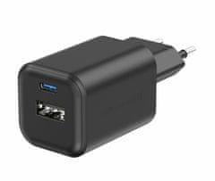 SWISSTEN síťový adaptér GaN 1x USB-C 45W PD + 1x USB-A 18W QC černý (22071310)