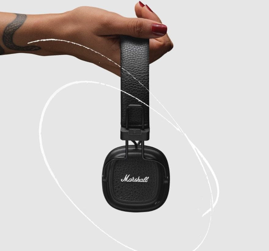  moderní bluetooth sluchátka marshall major v legendární marshall zvuk dlouhá výdrž baterie handsfree qi i usb nabíjení 