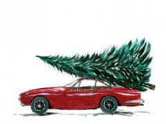 Pelcasa Eighties Car Carrying A Christmas Tree - 50x70 cm 