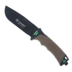 Ganzo Knife G8012-DY nôž do prírody 11,5 cm, čierno-hnedá, ABS, guma, plastové puzdro