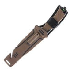 Ganzo Knife G8012-DY nôž do prírody 11,5 cm, čierno-hnedá, ABS, guma, plastové puzdro