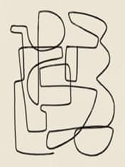 Pelcasa Warm Abstract Line Art Composition - 70x100 cm 