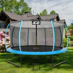 Aga SPORT EXCLUSIVE Trampolína 430 cm Svetlomodrá + ochranná sieť + rebrík