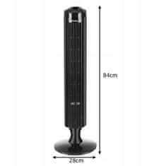 Ruhhy  23355 Stĺpový ventilátor s diaľkovým ovládačom, 50 W, 84 cm, čierna