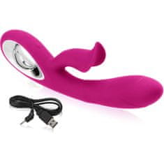 XSARA Pružný vibrátor se stimulátorem klitorisu spousta programů vibrací - 77491509