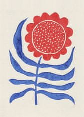 Pelcasa Red Flower / Lino Print - 30x40 cm 