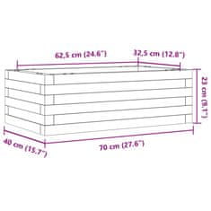 Vidaxl Záhradný kvetináč biely 70x40x23 cm borovicový masív