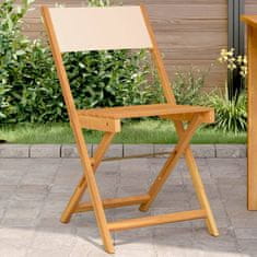Petromila vidaXL Bistro stoličky 2 ks béžové masívne akáciové drevo a látka
