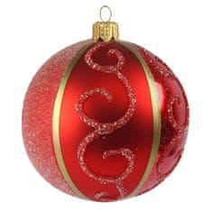 Decor By Glassor Sklenená vianočná guľa červená (Veľkosť: 8)