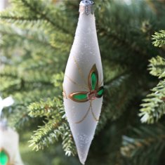 Decor By Glassor Vánoční raketa se zeleným dekorem