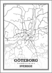 Pelcasa Göteborg Stad Karta Poster - 21x30 cm 