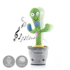 InnovaGoods Tancujúci hovoriaci plyšový kaktus s hudbou a viacfarebnými LED Pinxi InnovaGoods 