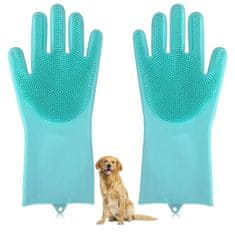 HARLEY® Silikónové rukavice s gumenými štetinami na umývanie domácich zvierat (1 pár rukavíc, univerzálna veľkosť) | FURMITTS
