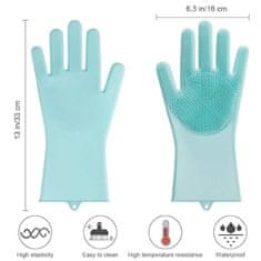 HARLEY® Silikónové rukavice s gumenými štetinami na umývanie domácich zvierat (1 pár rukavíc, univerzálna veľkosť) | FURMITTS