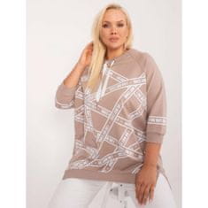 RELEVANCE Dámska plus size blúzka so zaväzovaním béžová RV-TU-7598.94_408397 Univerzálne