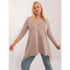 RELEVANCE Dámska plus size blúzka s vreckom tmavobéžová RV-TU-9089.87_408405 Univerzálne