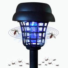 Netscroll 2x solárna lampa proti komárom, vodotesná, zabíjač komárov a lampa na odháňanie komárov, bez chemikálií, pohybový senzor, vonkajšie alebo vnútorné použitie, lampa proti hmyzu, BugHunt