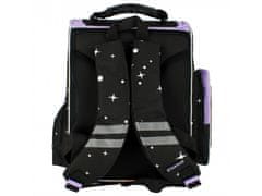 STARPAK Čierny školský batoh Jednorožec holo pre dievčatá, aktovka 37x32x22cm, vystužený