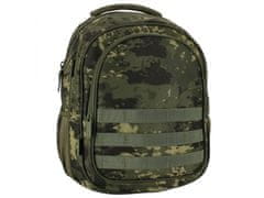 STARPAK Zelený školský batoh v maskáčovom štýle, mládežnícky batoh, objemný 43x35x21cm STARPAK 