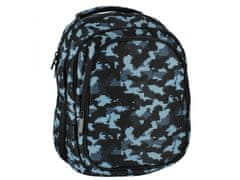 STARPAK Modrý maskáčový mládežnícky batoh, školský batoh pre chlapca 43x35x21cm STARPAK 