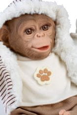 Guca 987 REBORN OPIČKA - realistická opička miminko s měkkým látkovým tělem - 32 cm
