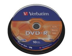 DVD-R(10-Pack)Spindl/MattSlvr/16x/4.7GB