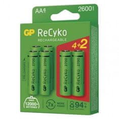 GP Nabíjacie batérie ReCyko 2700 AA (HR6) B2127V, 6 ks, zelené 1032226270