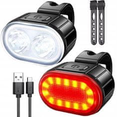 Verk  14488 Sada LED osvetlenia na bicykel, USB 2 ks