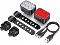 Verk  14489 Sada LED osvetlenia na bicykel IP65, USB 2 ks