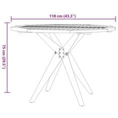 Vidaxl Záhradný stôl okrúhly Ø110x75 cm akáciový masív