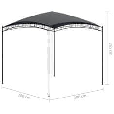 Vidaxl Altánok 3x3x2,65 m antracitový 180 g/m²