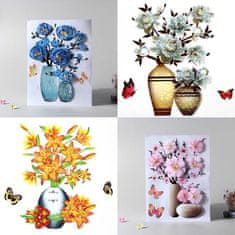 HOME & MARKER® Samolepiace dekoratívne 3D nálepky „Kvety vo váze" (3 ks) | VASUBLOOM