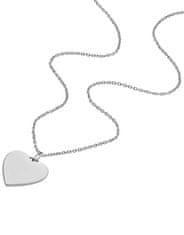 Fossil Slušivý oceľový náhrdelník Srdce Drew JF04690040
