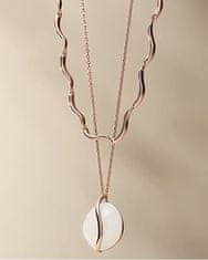 Skagen Pôvabný bronzový náhrdelník s bielym sklom Sofie Sea Glass SKJ1813791