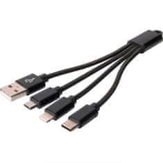 Digitus Nabíjací kábel 3v1 USB-A USB-C Lightning micro-USB