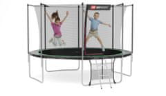 Hs Hop-Sport Trampolína 12ft (366cm) s vnútornou ochrannou sieťou Čierno/zelená