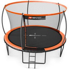 Hs Hop-Sport Záhradná trampolína 12 ft (366 cm) pumpkin - oranžovo/čierna s vnútornou ochrannou sieťou