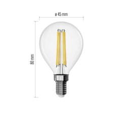 EMOS LED žiarovka Filament Mini Globe / E14 / 3,4 W (40 W) / 470 lm / neutrálna biela