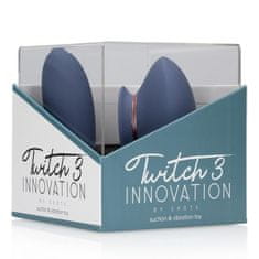 Shots Toys Shots Innovation Twitch 3 Rechargeable Vibrator and Suction Blue/Grey