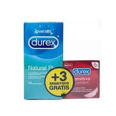 Durex Durex Love Sex Natural Plus 12 Condoms + 3 Sensitive 