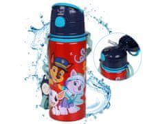 Paw Patrol Psi patrol Hliníková fľaša na vodu, fľaša s náustkom, na popruhu 600 ml