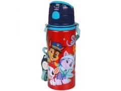 Paw Patrol Psi patrol Hliníková fľaša na vodu, fľaša s náustkom, na popruhu 600 ml